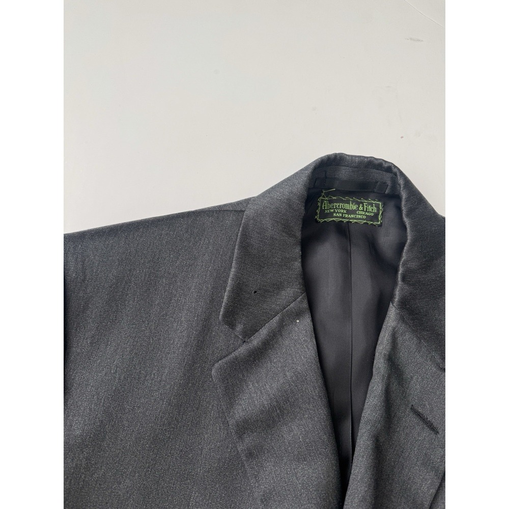 Vintage 60s Abercrombie And Fitch Blazer Trench Jacket 42 Reg /XL Grey Wool - Picture 8 of 11